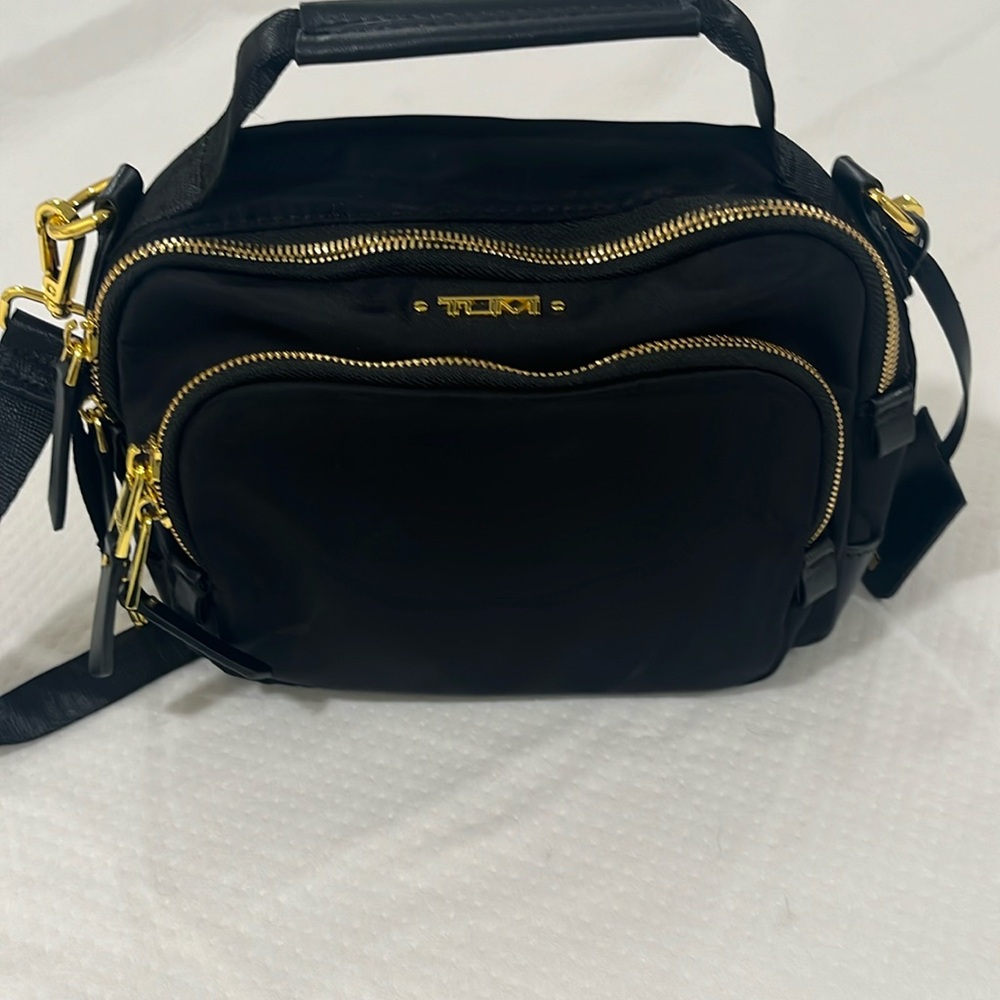 Tumi Black Crossbody Bag with Luxurious Design